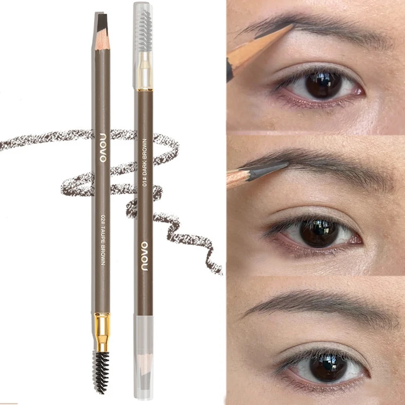 Waterproof Eyebrow Pencil with Brush 5 Colors Natural Lasting Matte Eyebrow Tattoo Tint Pen Professional Eyebrow Makeup Cosmetic