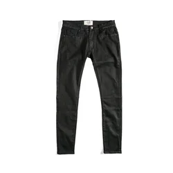 Vintage Wax Pants Straight Fit Trendy Men's Jeans Full Length Denim Trousers INS Fashion Men's and Women's Jeans