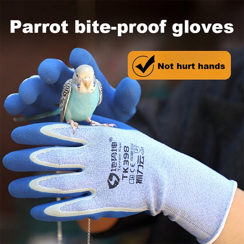 

Bite Proof Gloves for Parrots & Birds, Cut Resistant Anti-Scratch Flexible Feeding, Professional Pet Grooming