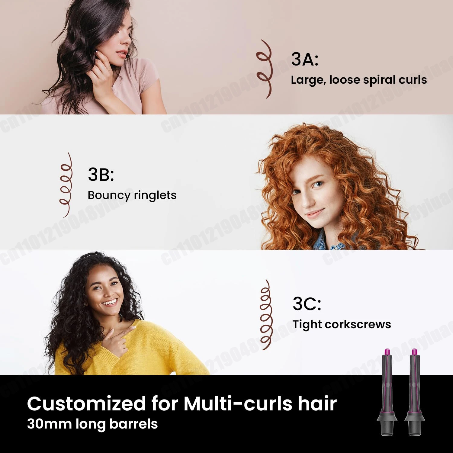 For Dyson Supersonic Hair Dryer& For Dyson Airwrap HS01/05/08 Long Curling Barrel Accessories Auto Curling Nozzles 30mm Curling - view 6