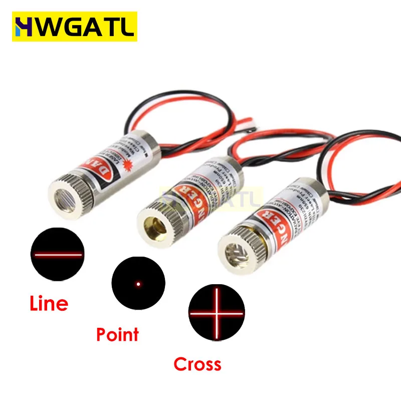 650nm 5mW Red Point / Line / Cross Laser Module Head Glass Lens Focusable Focus Adjustable Laser Diode Head Industrial Class