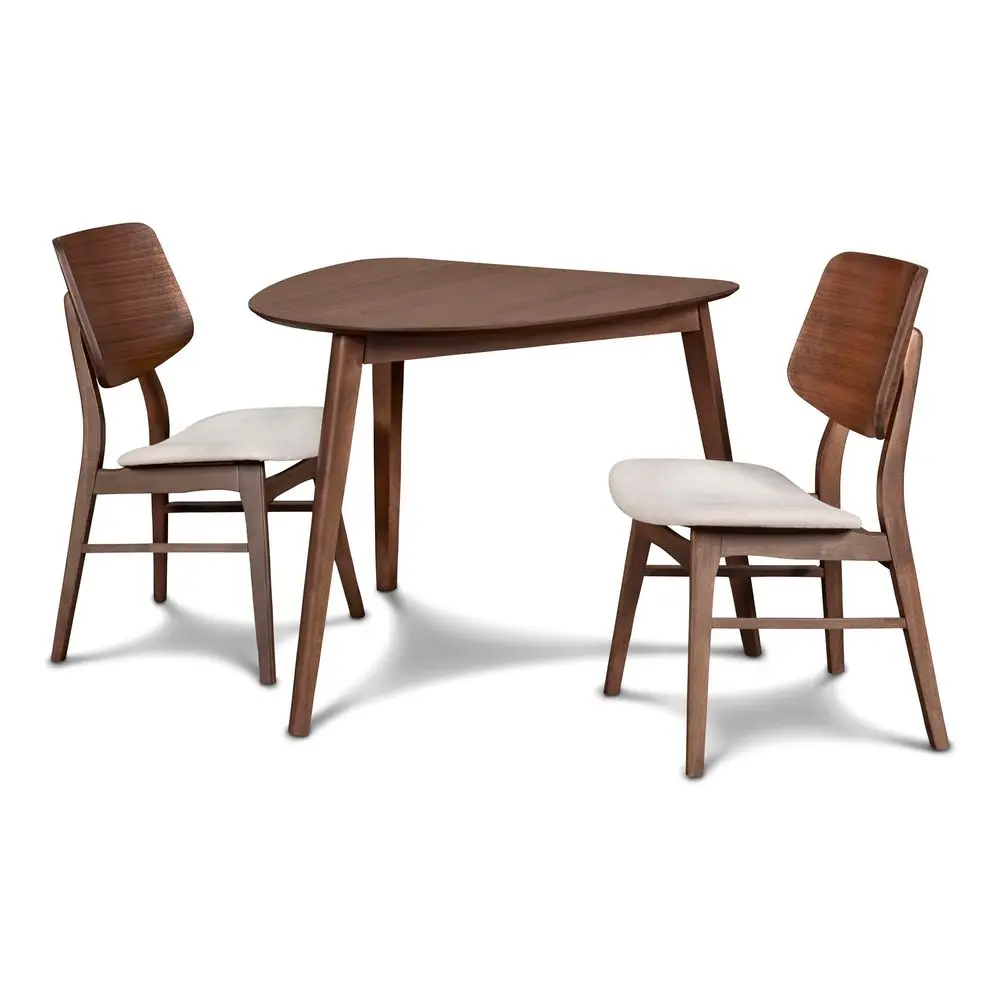 

Classic Furniture MidCentury Modern Oscar Corner Table 3Piece Dining Set, Walnut