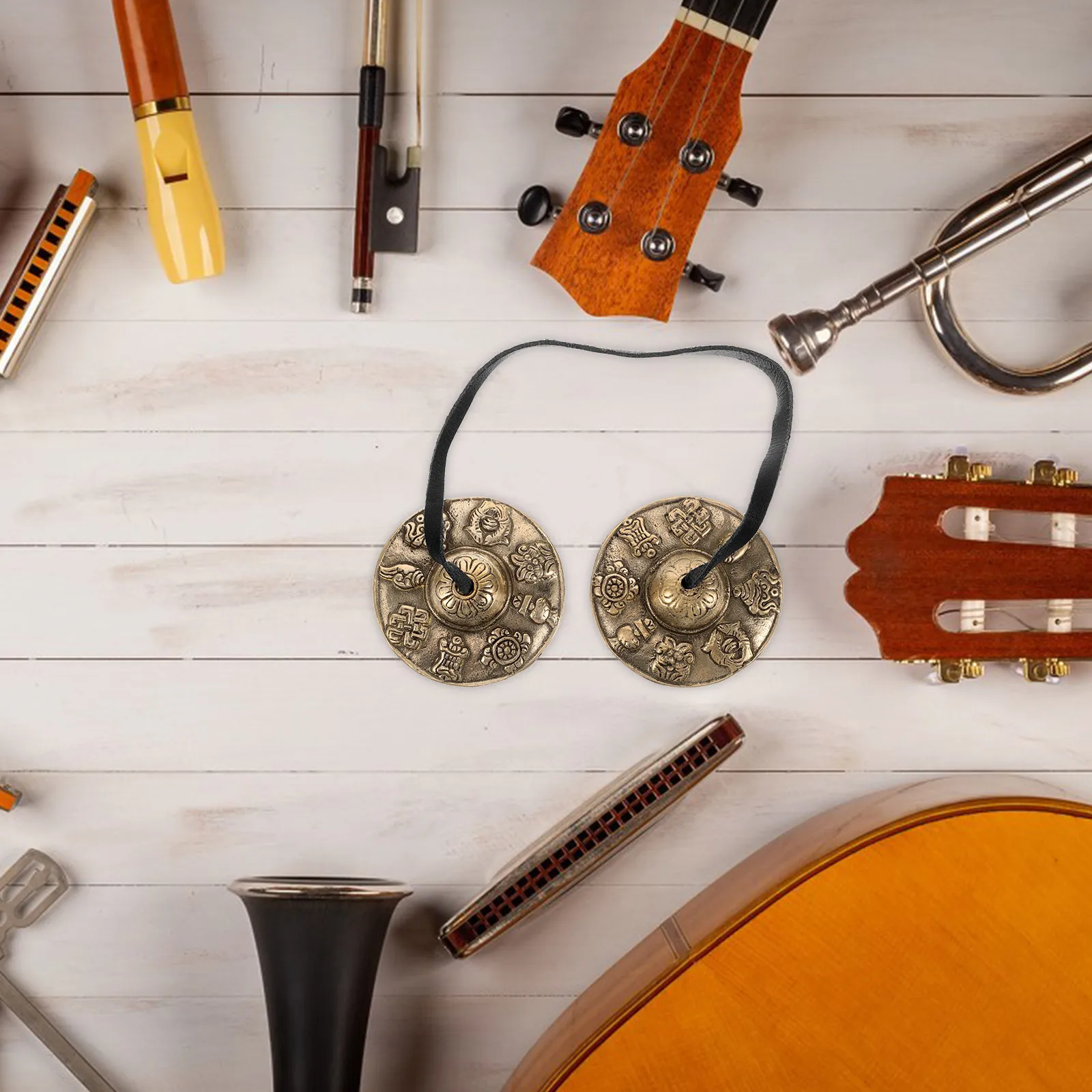 1 Paar Messing Tingsha Becken Instrument für Meditation Klangtherapie Yoga Rituale tibetische Glockenglocken Percussion