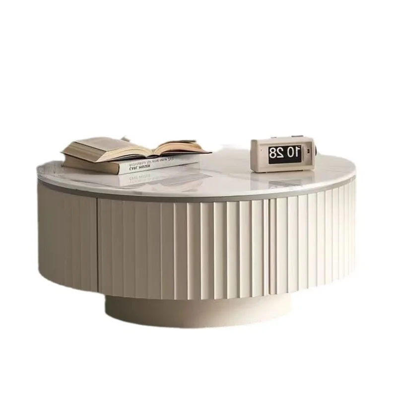 

Slate living room Nordic flower coffee table simple round storage size combination coffee table