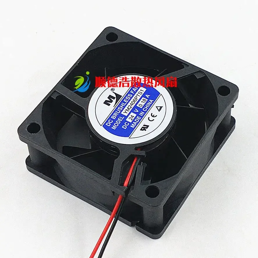 

M YM2406PTS1 DC 24V 0.18A 60x60x25mm 2-Wire Server Cooling Fan