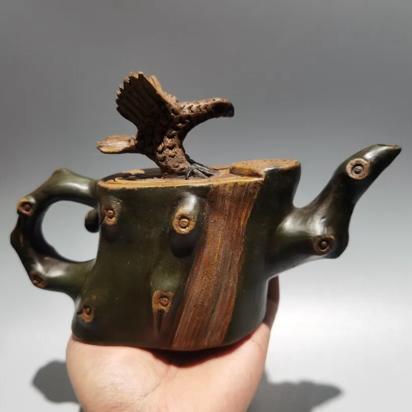 Chinese old Yixing Clay Teapot handmade eagle lid Purple sand Teapot
