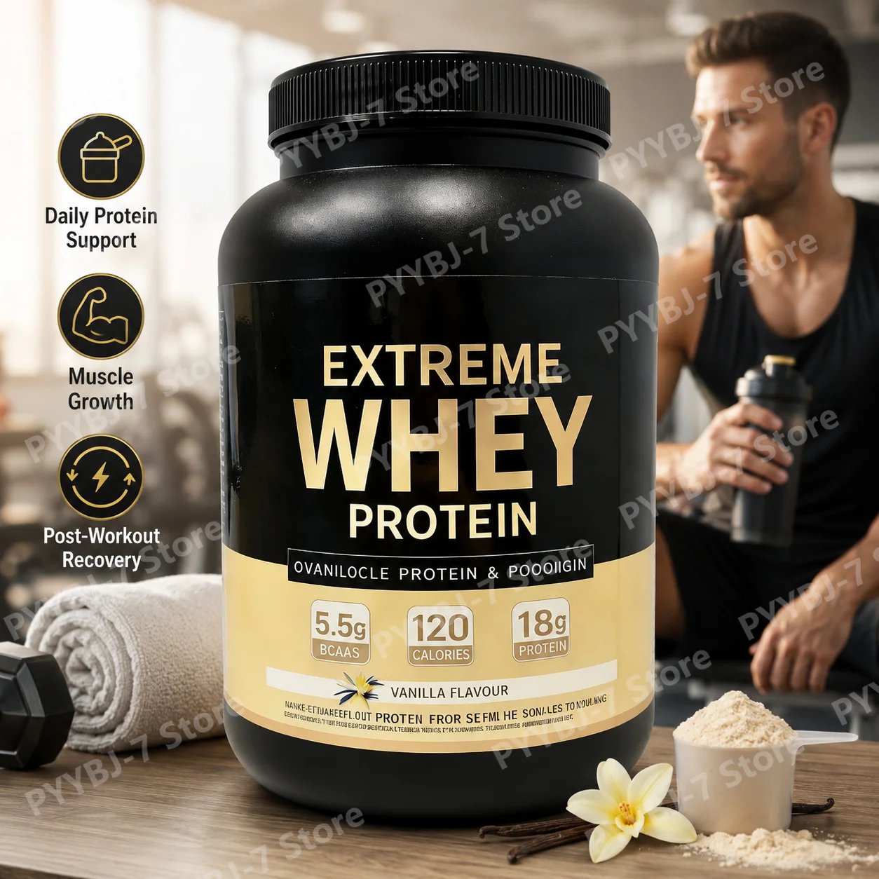Nutrition Workout - เวย์โปรตีนวานิลลา ผงโปรตีนเสริมอาหารสำหรับนักกีฬา ช่วยเสริมสร้างกล้ามเนื้อ สำหรับออกกำลังกายที่ยิม ทั้งผู้ชายและผู้หญิง ช่วยฟื้นฟูกล้ามเนื้อ