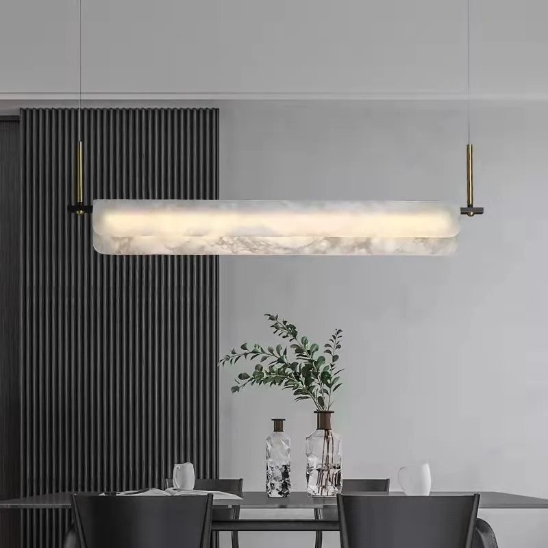 

Modern minimalist Natural Marble LED Ceiling chandeliers,Luster Dining Room Hanging Dimmable Home Decorative Lighting Pendant