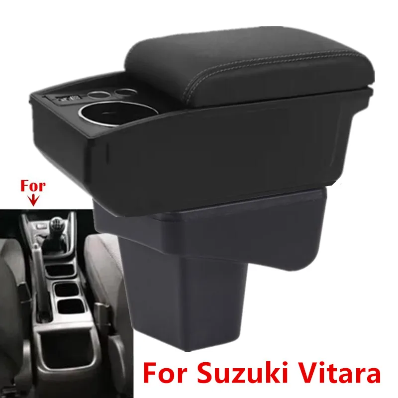For Suzuki Vitara Armrest Box for Suzuki Vitara Car Armrest Double-Layer Storage Box Cup Holder Interior Retrofit Accessories