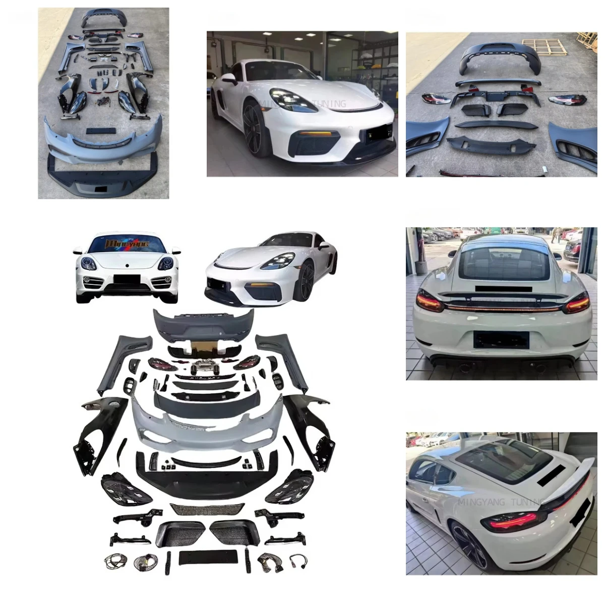 Dream Garage PP Plastic 981 Upgrade 718 Design Bumpers Headlamps Accessories Bodykit For Cayman Boxster 981 2012-2016 Bo