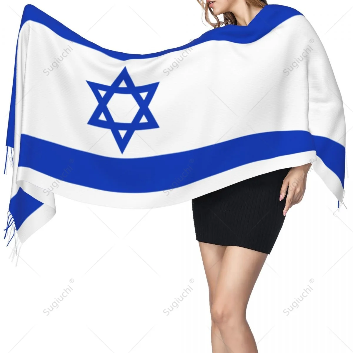 Israel Flag Scarf Pashmina Warm Scarves Shawl Wrap Hijab Spring Winter Multifunction Unisex