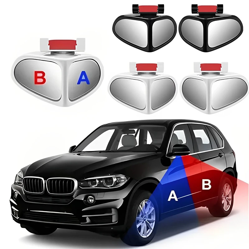 Car Front and Rear Wheel Blind Spot Auxiliary Mirror 360 Degree Reflective Ultra-clear Glass Wide-angle Mirror Car Accessories