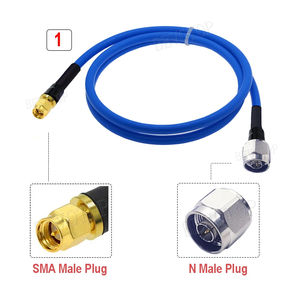 RG401 50-5 Cable N Type Male Plug to SMA Male Plug High Frequency Low Loss RG-401 Test Cable RF Coaxial Pigtail Jumper BEVOTOP