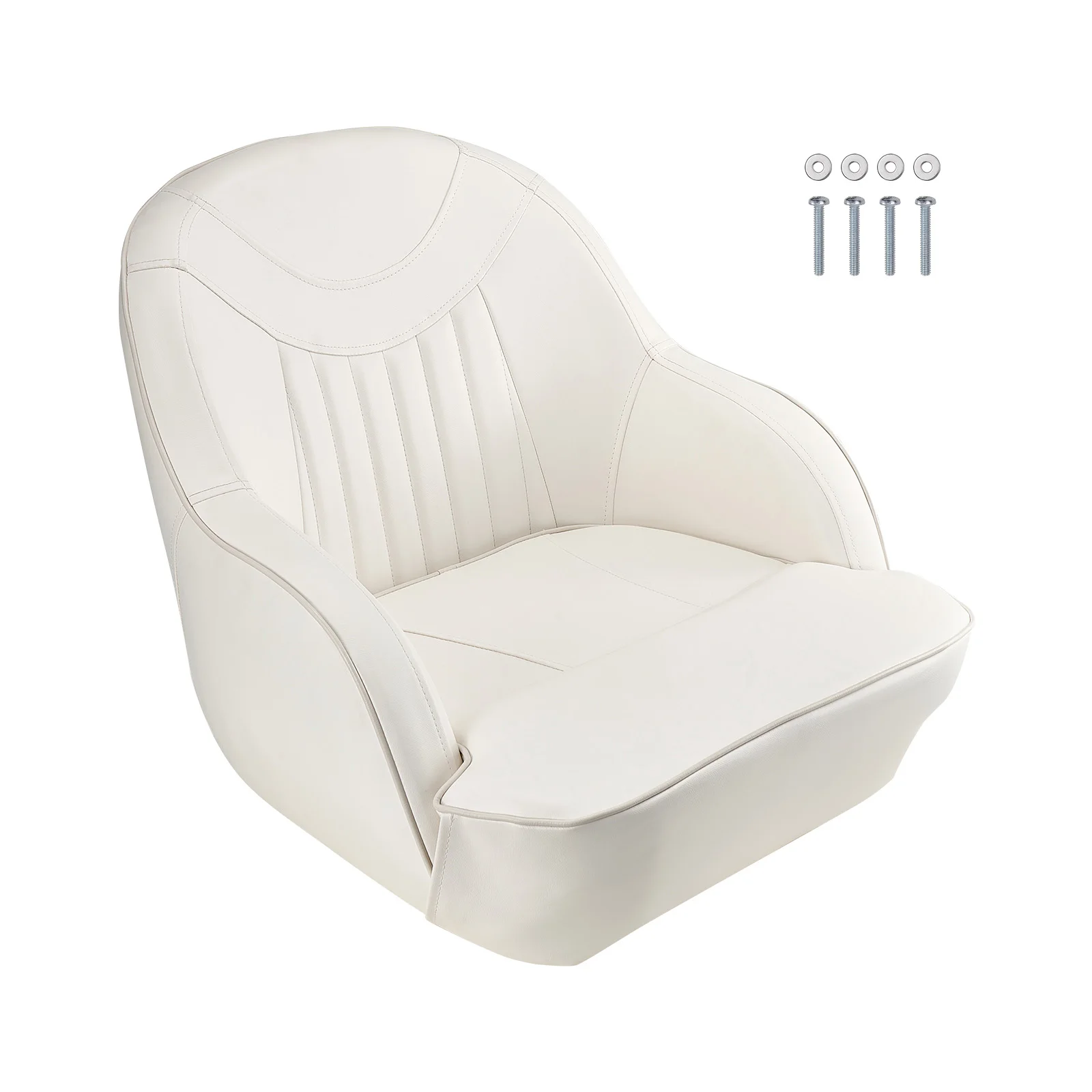 SucceBuy Boat Seat High/Low Backrest Boat Seat Captain Bucket Seat with Thickened Sponge Cushion&Waterproof PVC Leather for Ship