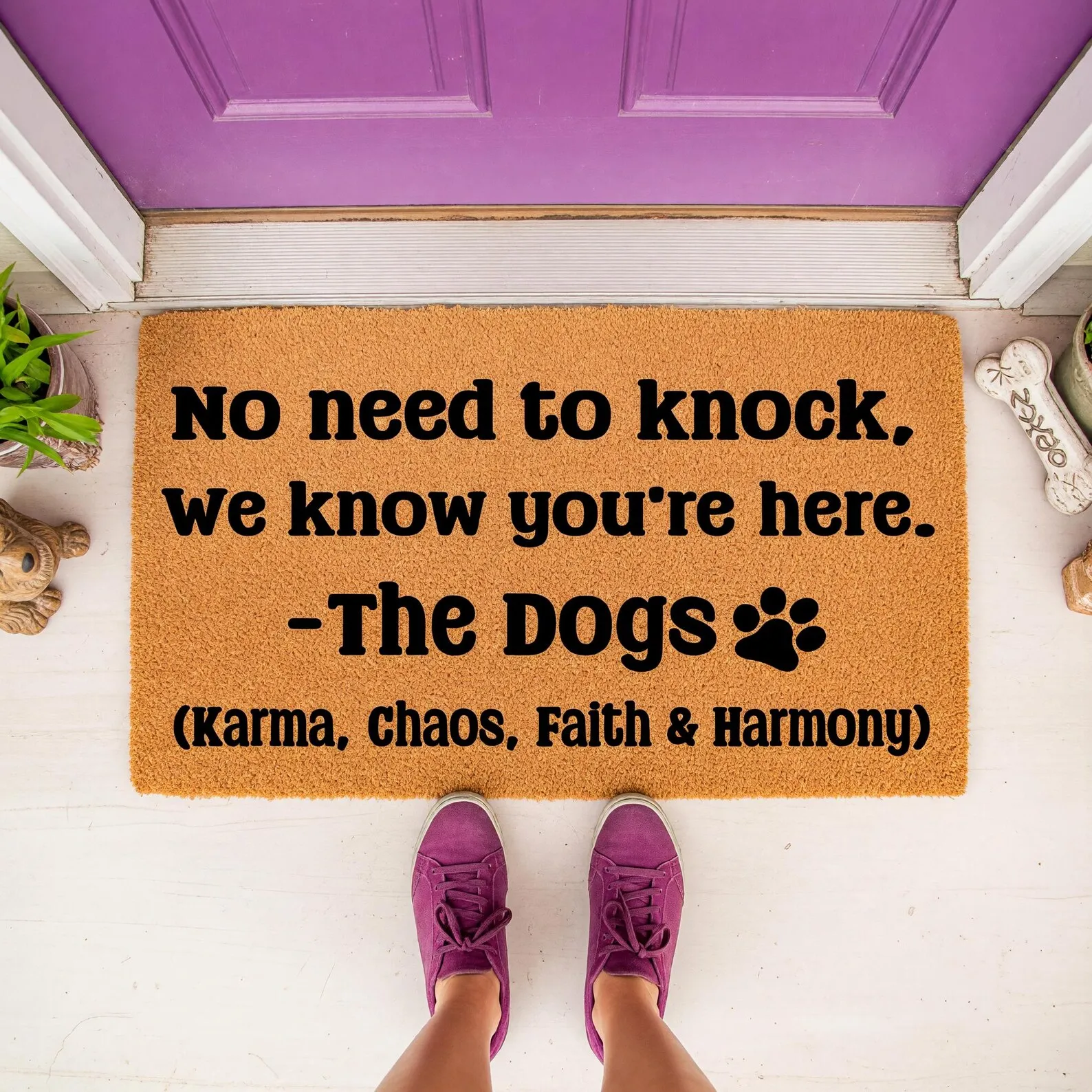 

Customized Dog Names Doormat Family Entrance Hallway Design You Need To Knock Mats Personalized Pet Lover Housewaring gifts