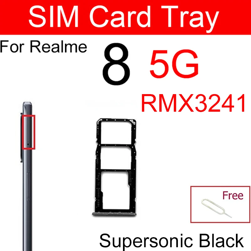 Sim Card Tray For Oppo Realme 8 8i 8S 5G 8 Pro SIM Card Slot Holder Micro SD Card Adapter Replacement Reapir Parts