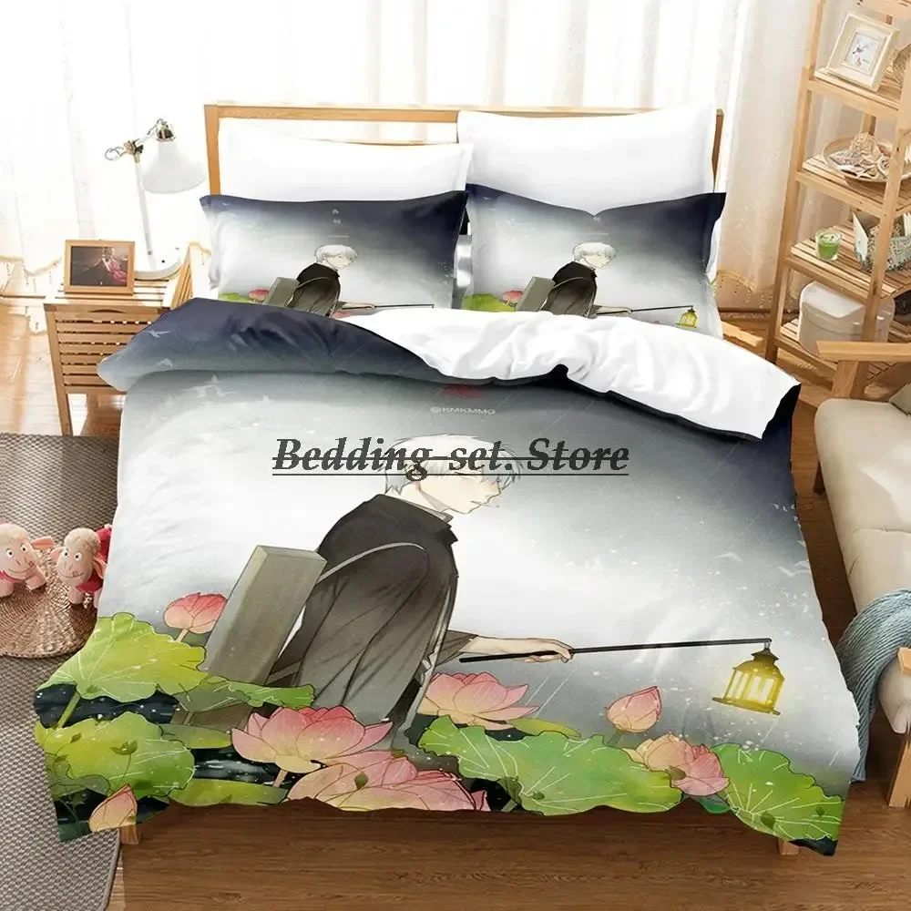 

Mushishi Bedding Set Single Twin Full Queen King Size Bed Set Aldult Kid Bedroom Duvetcover Sets 3D Print Anime Bed Sheet Set
