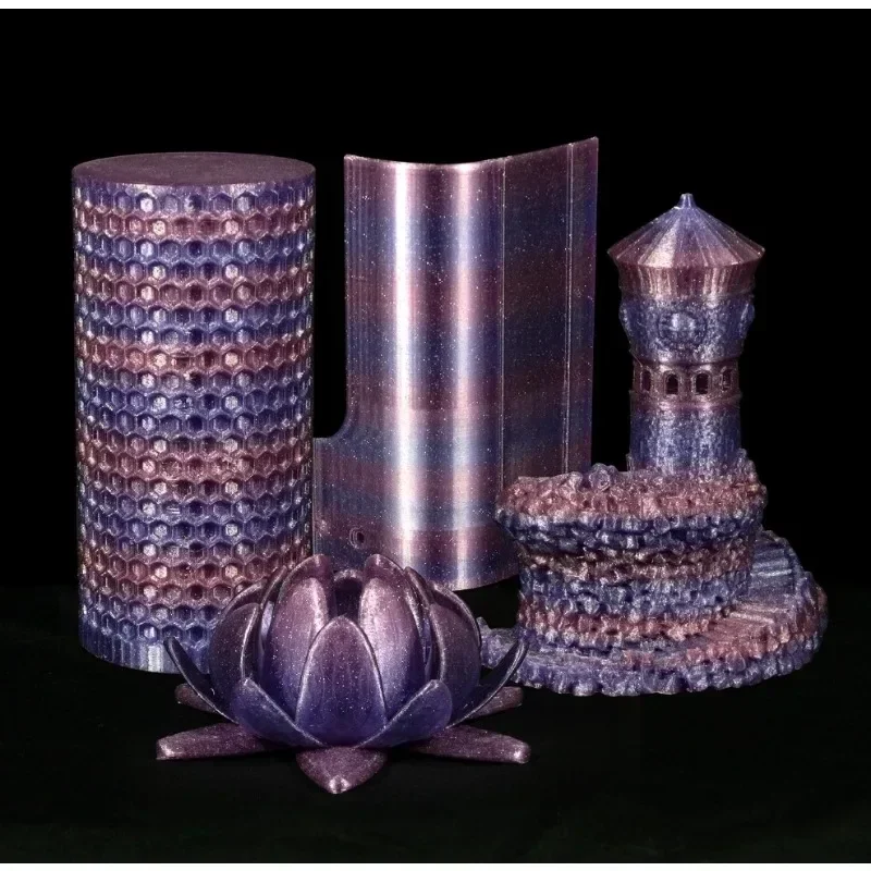 متعدد الألوان شفافة التدرج ثلاثية الأبعاد خيوط الطابعة الأرجواني إلى الأزرق الانتقال بريق PLA 1 كجم/2.2lb DIY بها بنفسك الحرف والنمذجة