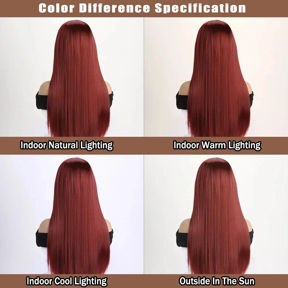 Meistverkaufte 26-Zoll-Synthetikperücke für langes glattes Haar für Halloween-Cosplay, Alltagsperücke, hitzebeständiges Haaraccessoire. – Detail 7