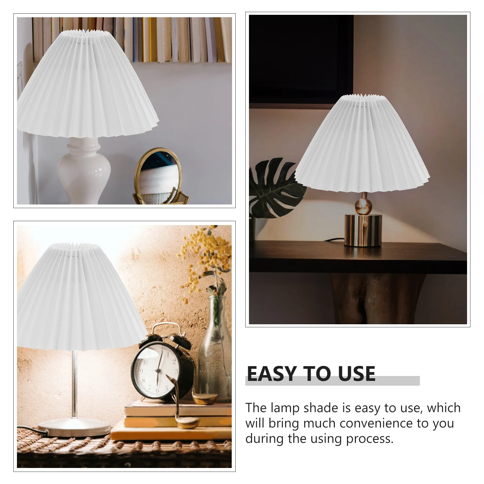 

1pc Pleated Cloth Lampshade E27 White Light Shade Home Accessories Retro Wall Light Cover Bedside Table Lamps Shades Lighting
