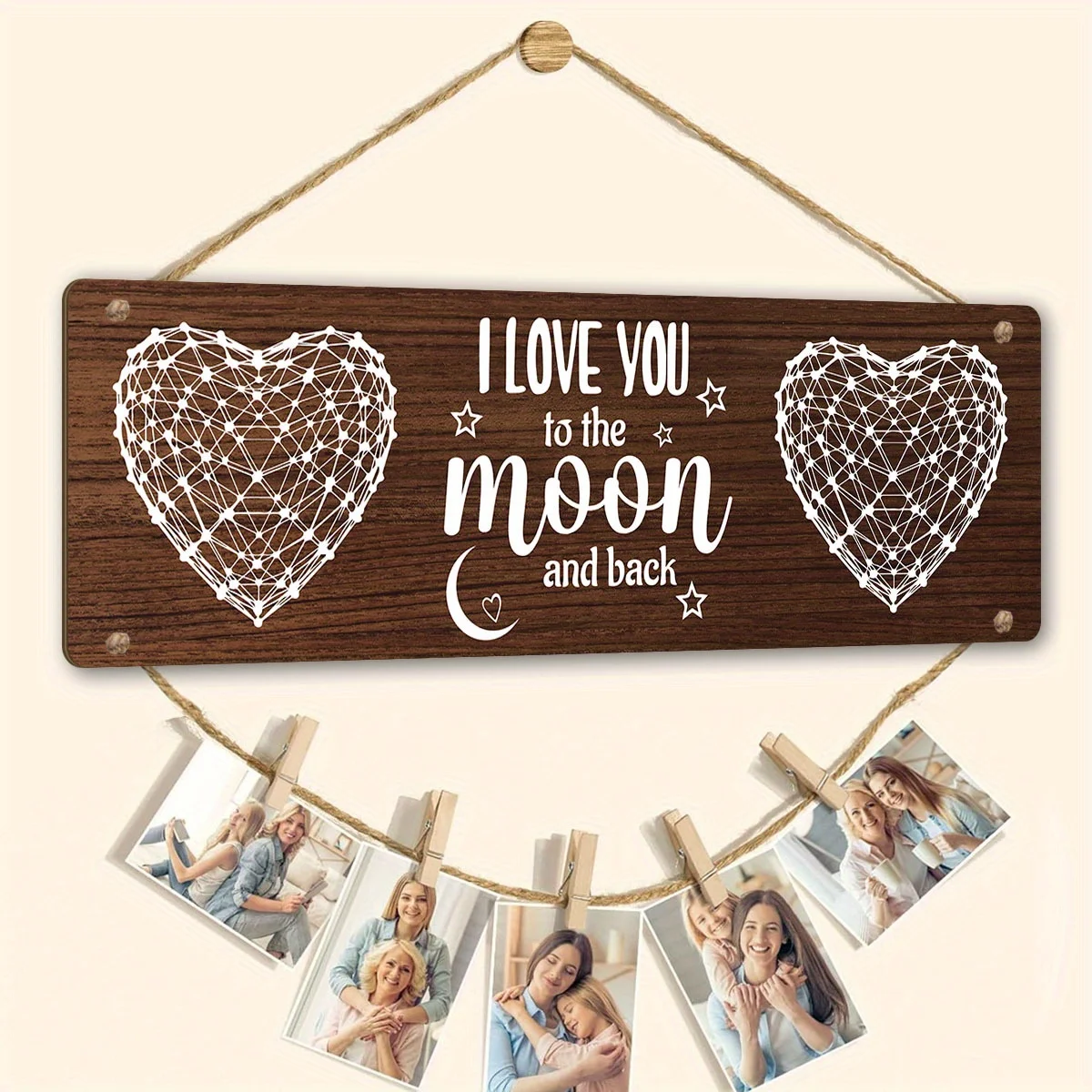 

1pc Wooden frame Romantic Plaque Picture Frame Anniversary Wedding Gifts Couples Birthday Gifts Boyfriend Valentine's Day Gifts