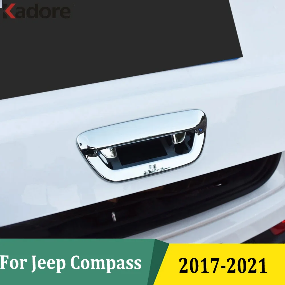 For Jeep Compass 2017 2018 2019 2020 2021 Chrome Rear Trunk Door Handle Cover Trim Exterior Accessories Car Styling