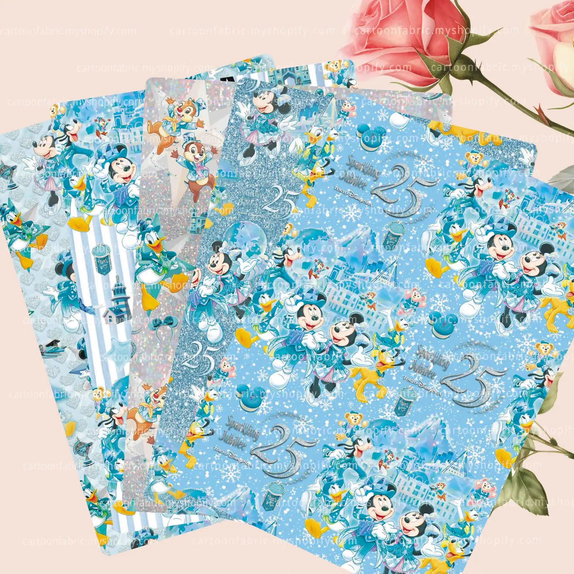 beast kingdom co-branded cartoon fabric140x50cm printed fabric cute cartoon material handmade backpack doll children's16824