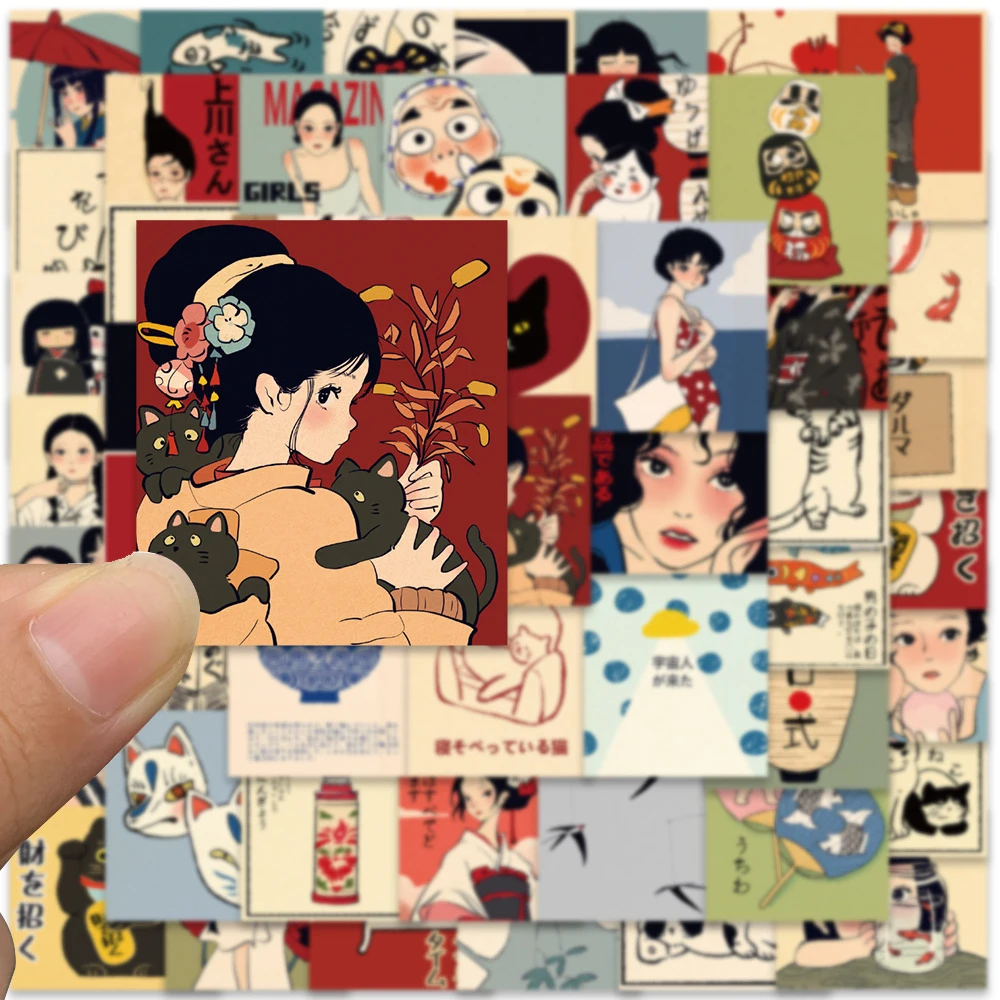 

10/30/50PCS Classic Japanese Style Cartoon Culture Stickers For Laptop Water Bottle Luggage Notebook Waterproof Graffiti Decals