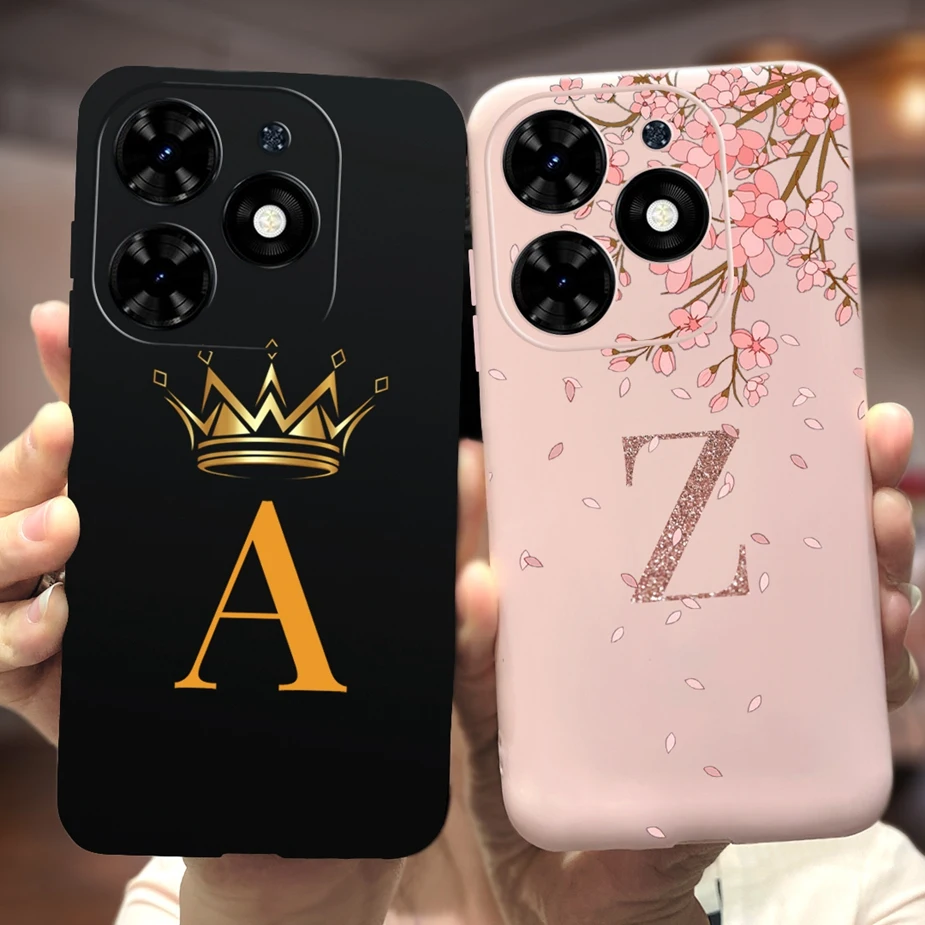 For Infinix Hot 40 Pro Case Hot40 X6836 X6837 Cute Crown Letters Cover Soft TPU Phone Cases For Infinix Hot 40i Hot40 Pro Bumper