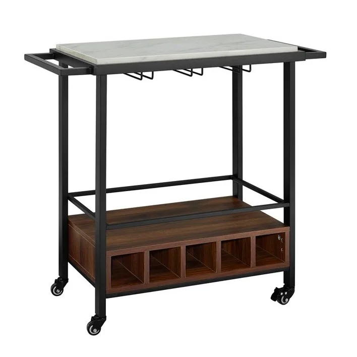 Commercial places Double-layer bar cart customization Modern simple push dining cart Home kitchen Wine rack customization