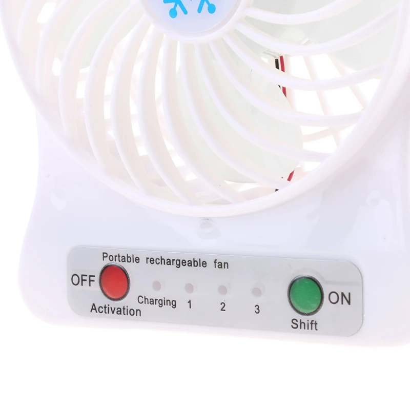 Ventilatori da tavolo robusti ricaricabili USB da piccola scrivania con 3 velocità, ventilatore portatile personale per camera