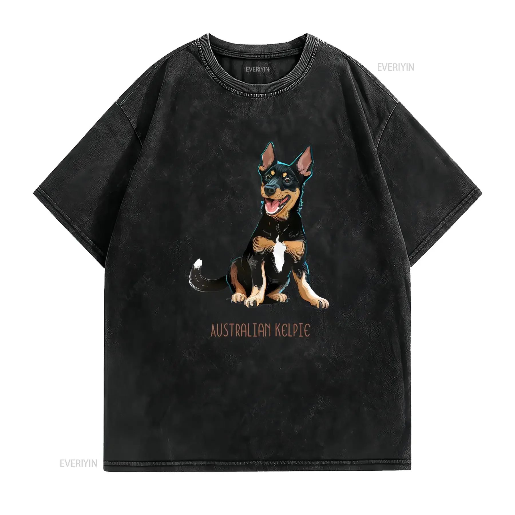 Australian Kelpie Made in Australia T Shirt S 5XL vintage Washed Casual Breathable Slightly graphic fashion Unisex Stretched