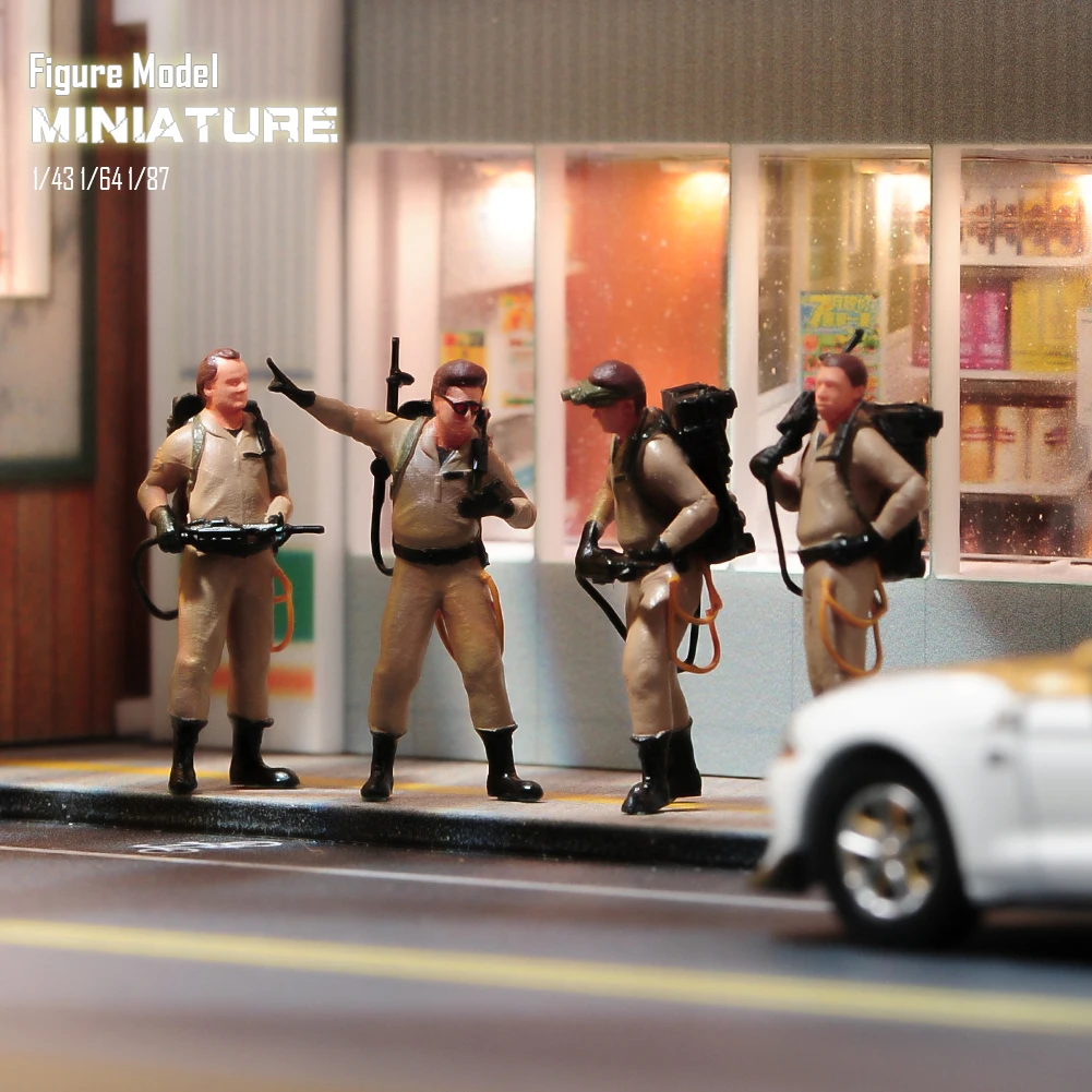 Volto dipinto miniature 1/18 1/24 soldato maschio quattro persone armato squadra di combattimento figura bambola modello giocattoli scena puntelli vista decorazione
