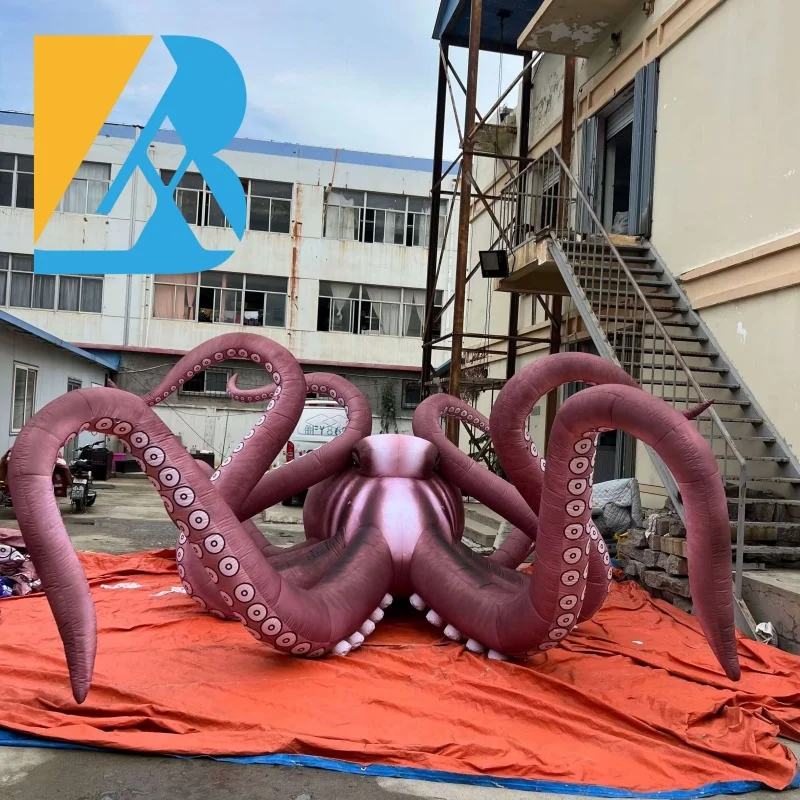 Bespoke Beach Decorative 5 Meters Large Inflatable Octopus for Business Promotion Toys