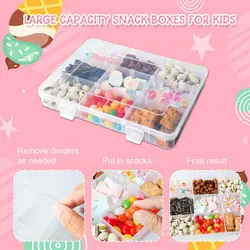 18 griglie Snack Container Kids Snack Spinner Bundle Candy Box Portable Snack Storage Box Table scatole portaoggetti per piatti di semi di melone