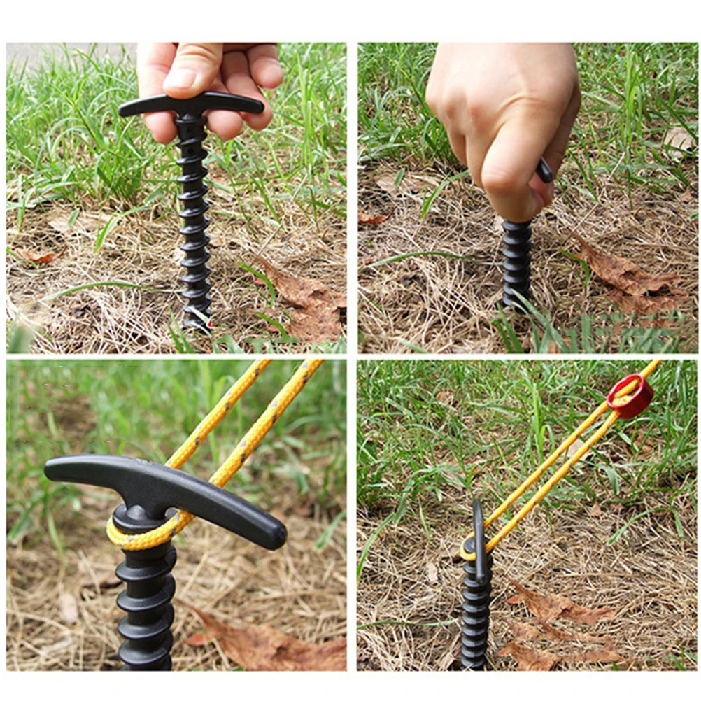 

4 pcs 14.5Cm Spiral Tent Stakes Heavy Duty Nylon Ground Pegs For Camping Outdoor Tent Anchor Pegs Pins