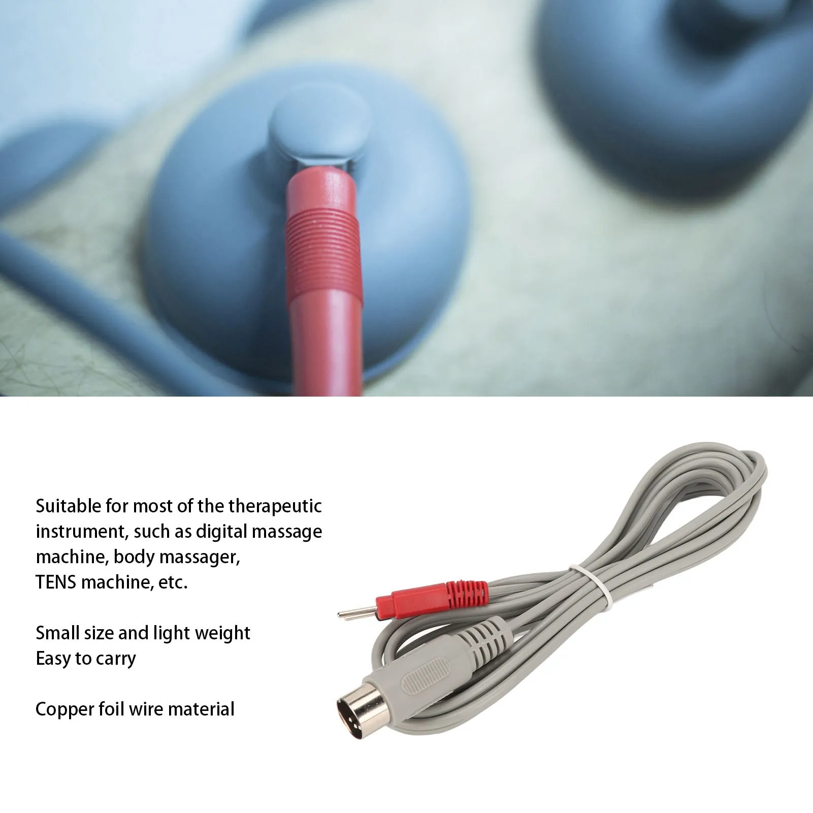 أسلاك جهاز التدليك الكهربائي ، كابل القطب ، الأحمر والأسود ، المكونات 5P ، سلك بهرج ، 2 m