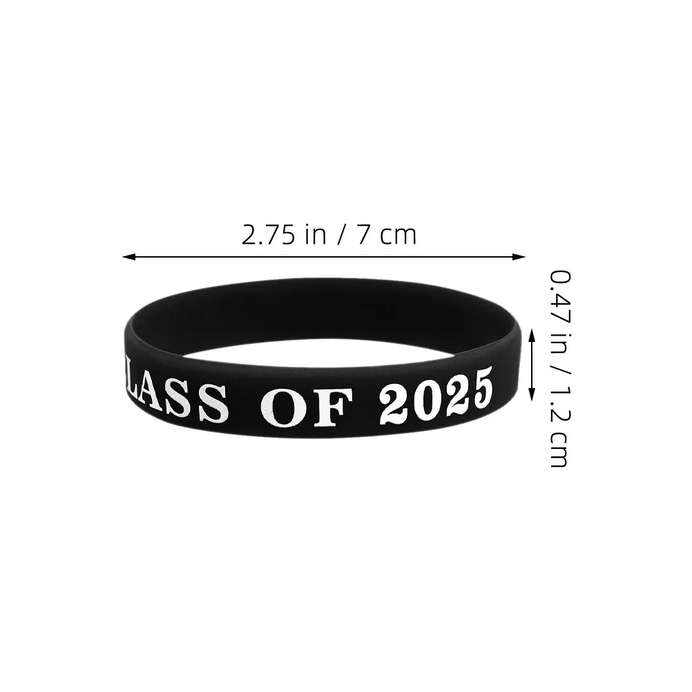 20Pcs Graduation Season Silicone Wristbands Adjustable Comfortable Fashion Grad Bracelets Bulk Set for Students Teachers Family