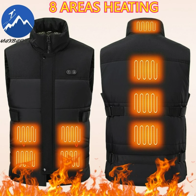 8 áreas jaqueta aquecida dos homens colete quente usb auto aquecimento estofamento jaqueta feminina casaco aquecido esqui acampamento neve inverno sem mangas roupas
