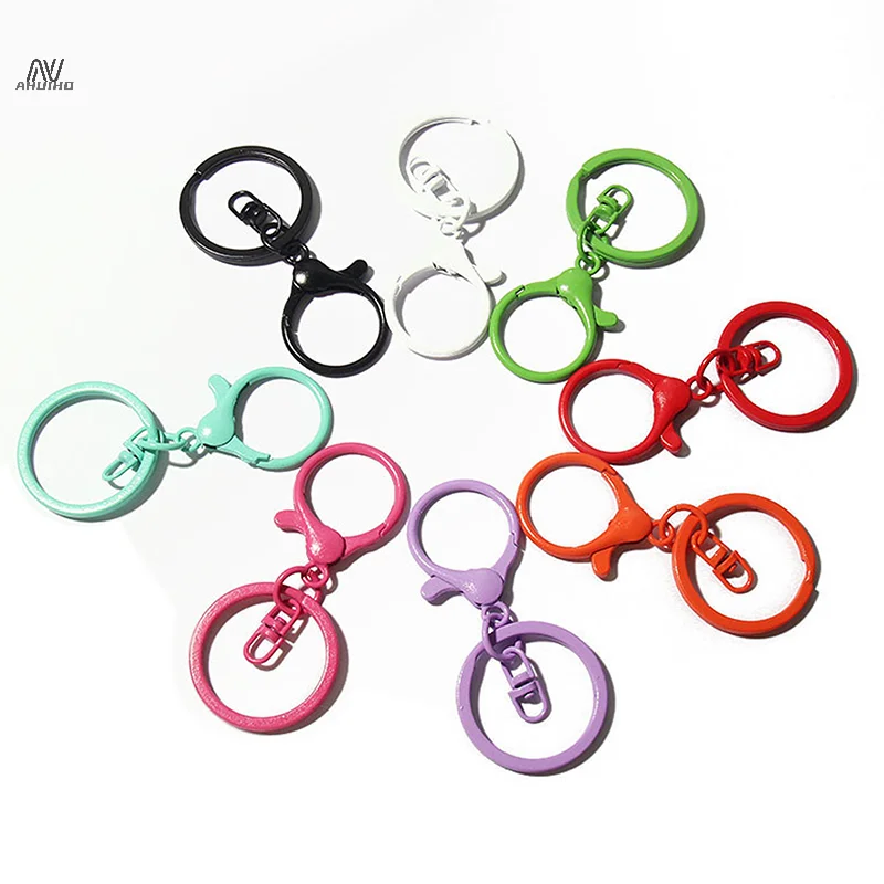 1PC Colorful Keyring Lobster Clasp Hook Connectors for DIY Keychain Connector Key Ring Jewelry Making Accessories