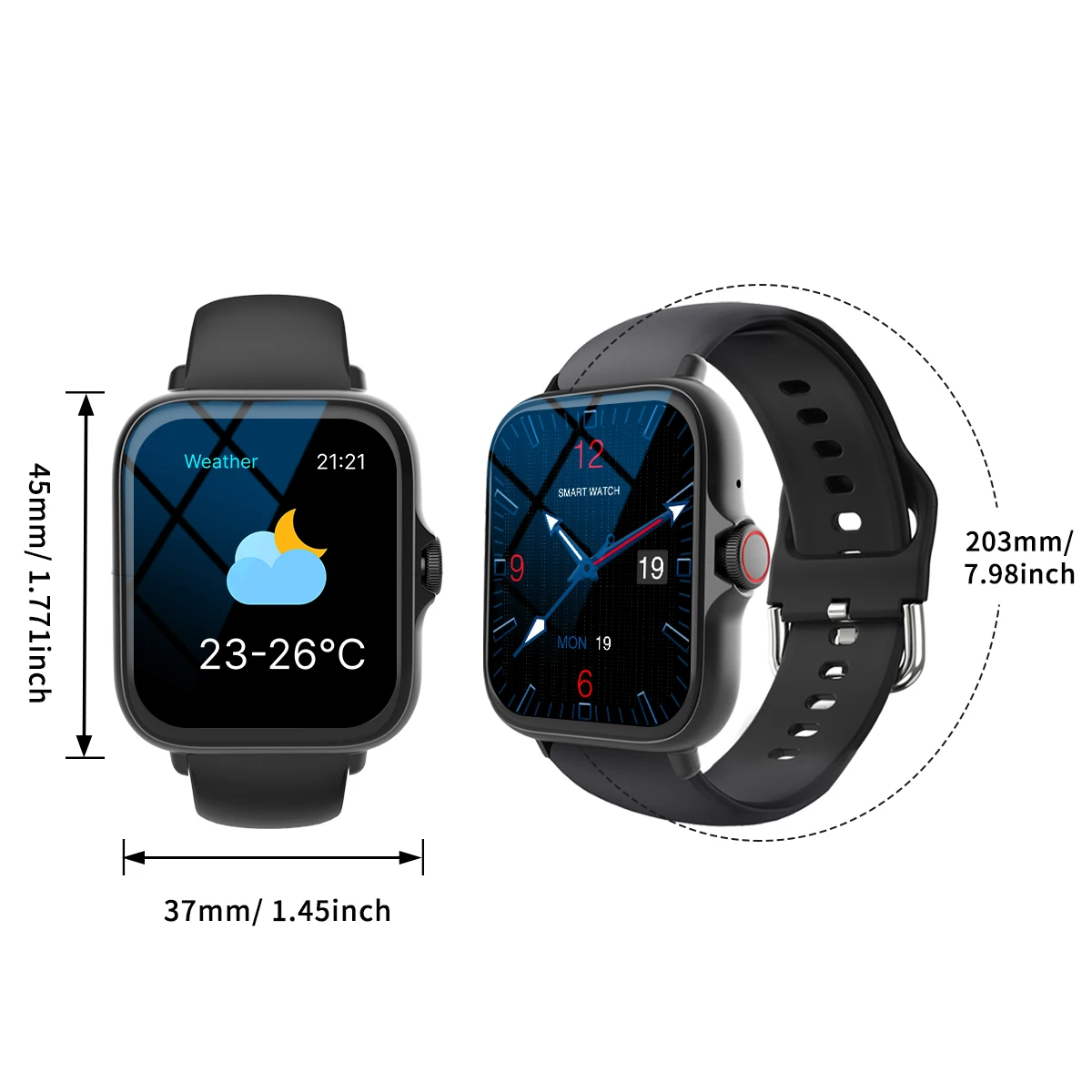 Smart watch, wireless calling /dial, multi -Sport mode, calling reminder and rejection,information reminder,for iPhone/Andriod