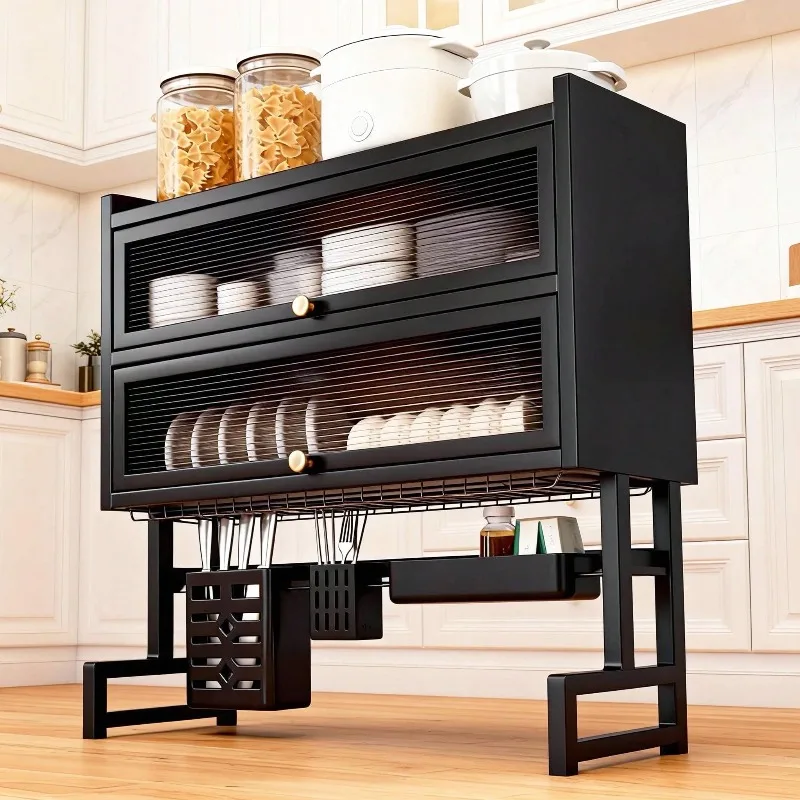 Over The Sink Dish Drying Rack,4 Tier Adjustable Length Full Stainless Steel Large Storage Kitchen Dish Rack,For Kitchen Counter Expandable Multifunctional Organizers