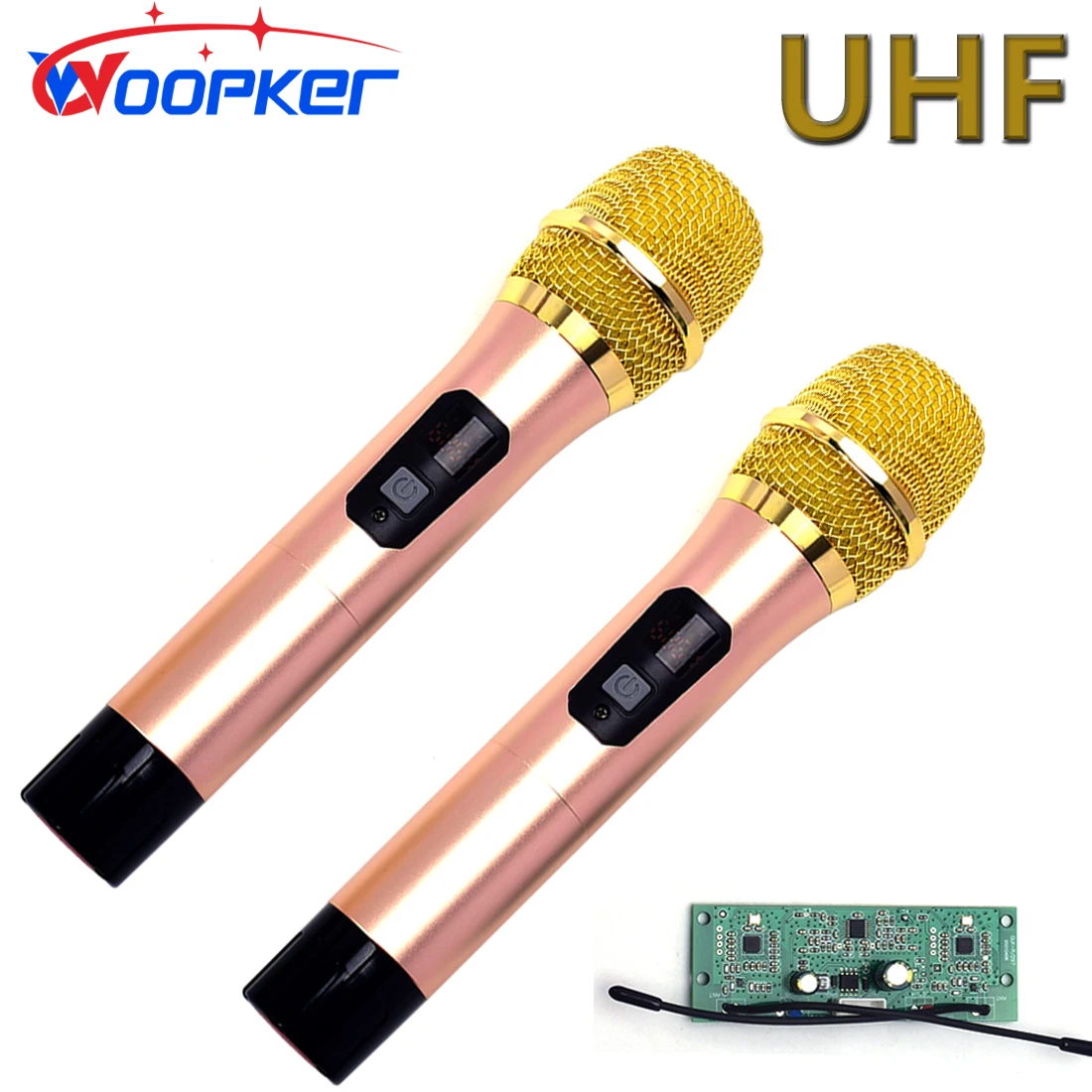 Woopker Uhf Dynamic Mic w929 Wireless Microphone Kit for Karaoke Amplifiers and Parties with Transmitter Receiver Module