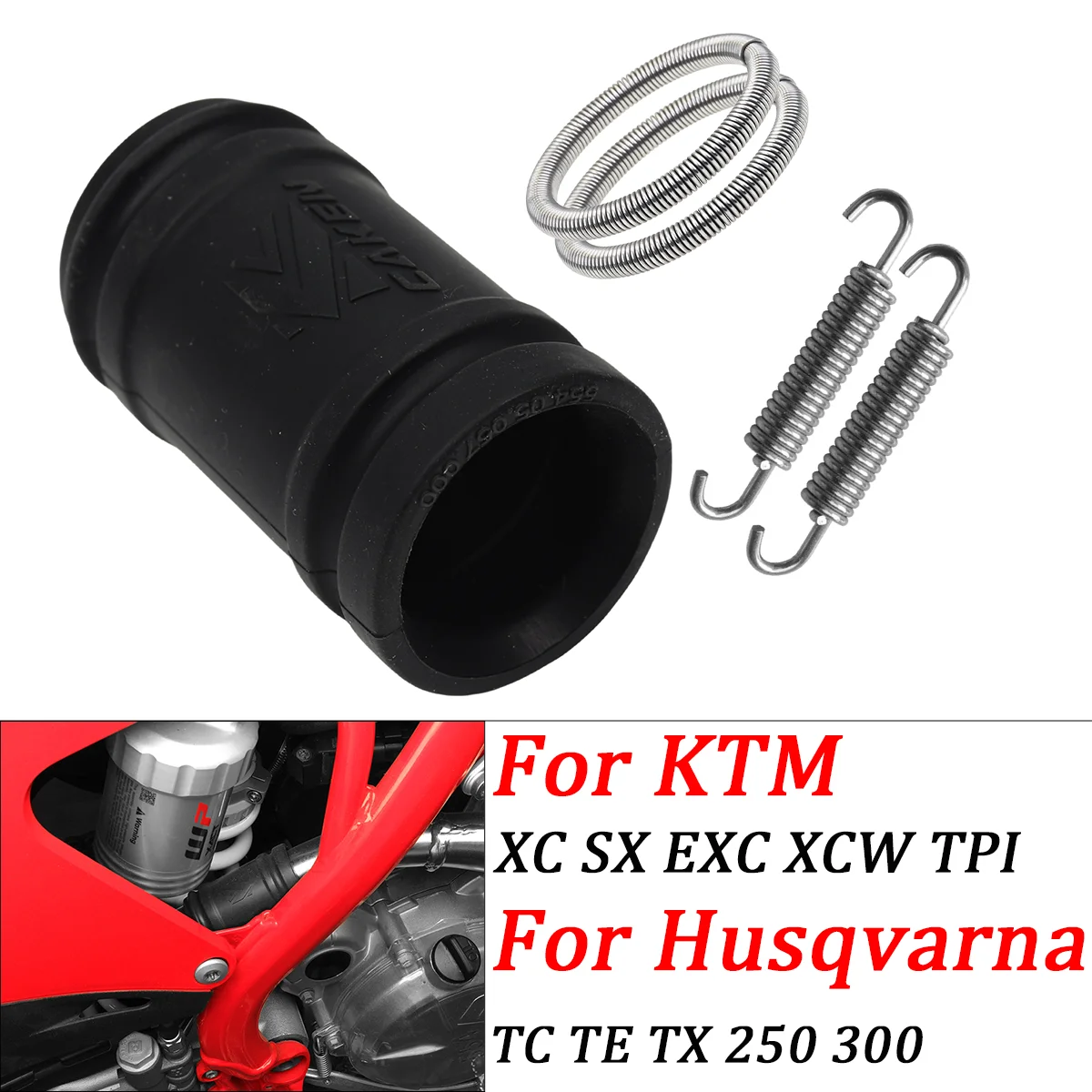 

For Husqvarna GASGAS For KTM 250 300 SX XC EXC XCW TPI 2017-2023 Exhaust Pipe Tailpipe Seal Ring Spring Exhaust Coupling Kit