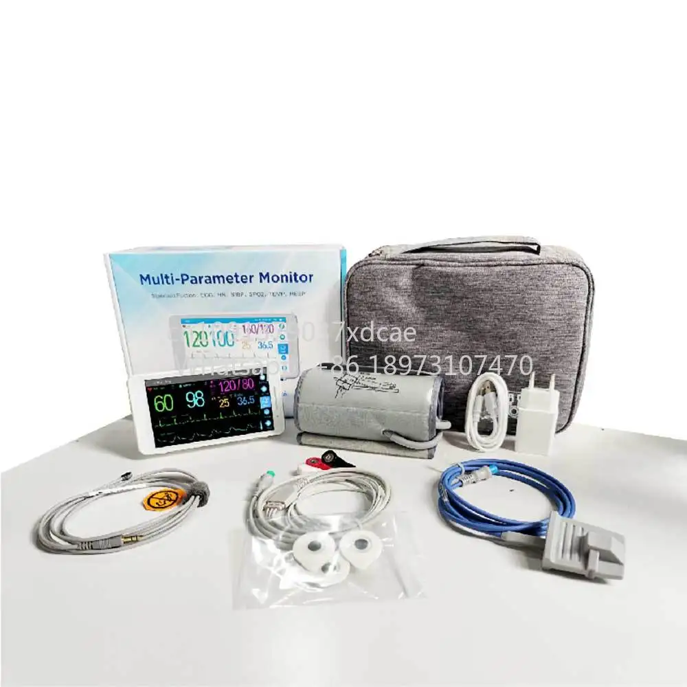 2026 New 5.5/8/10 Inch Screen Human/Vet Use Portable 6-parameter Monitor./N./PR/./RESP/TEMP Patient Monitor Vital Signs
