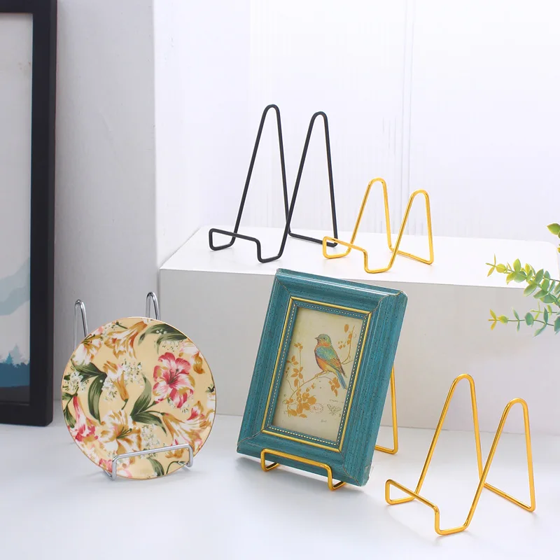 Plate Stands for Display, Plate Holder Display Stands, Metal Frame Holder Stand for Book, Picture, Decorative Plate, Photo