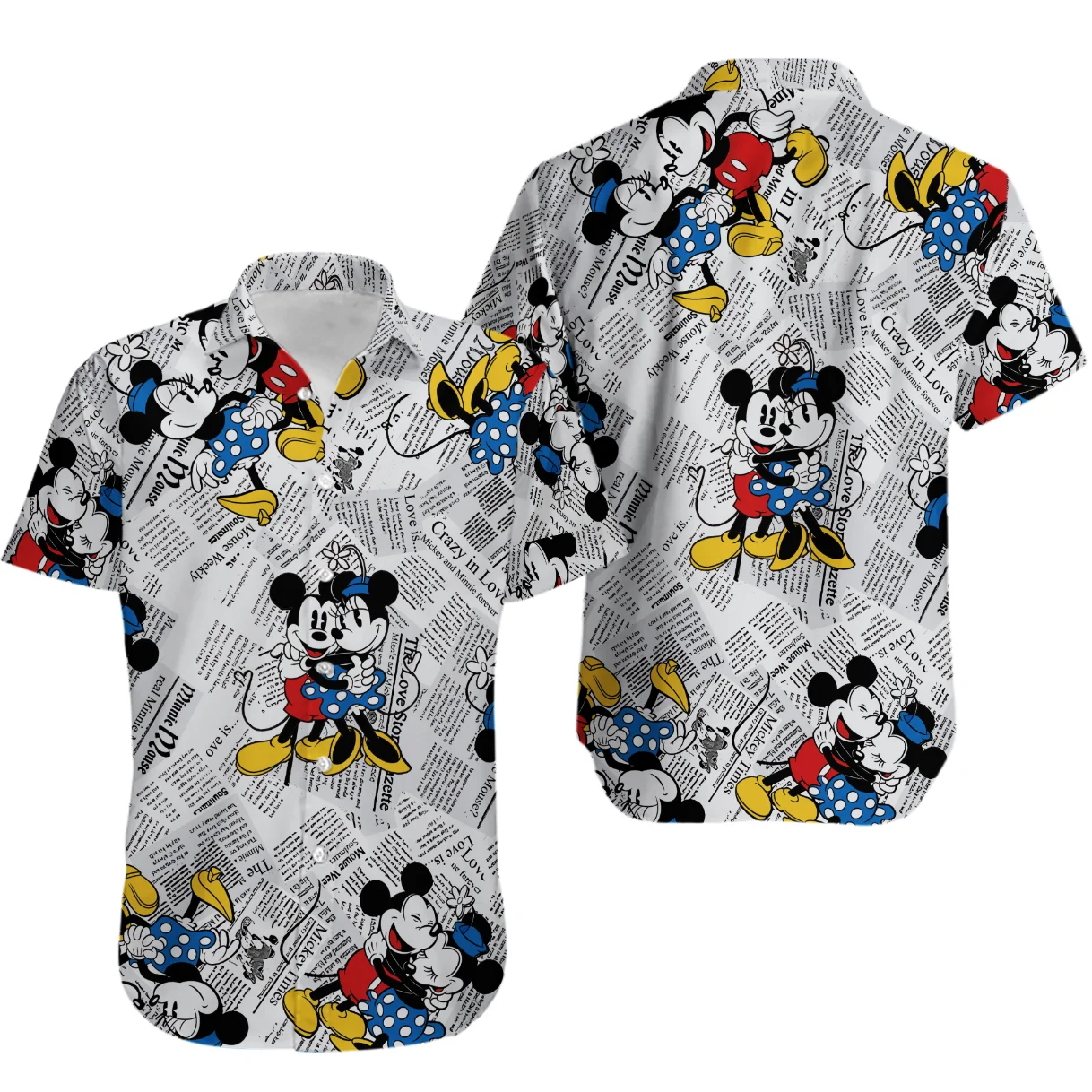 

Mickey Minnie Comic Book Hawaiian Shirts Mens Women Casual Short Sleeve Shirts Disney Hawaiian Shirts Fashion Beach Shirts Kids