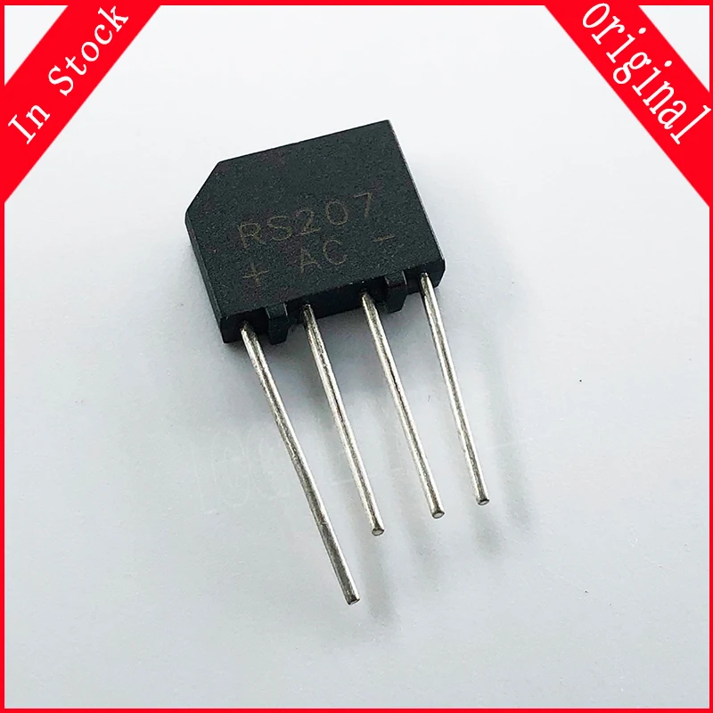 10PCS/lot RS207 207 DIP ZIP-4 Bridge Rectifier 2A 700V In Stock