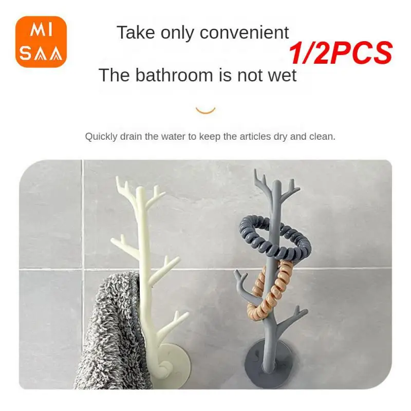 1/2PCS Wall Decor Hook No Punching Moisture-proof Decorative Home Storage Hook Small Size Branch Hook