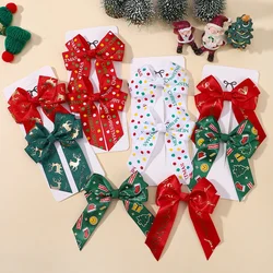 2Pcs/lot Christmas Ribbon Hairpin Party Cheer Bow Girls' Christmas Decorations Hair Accessories New Years Dress Up Headwear